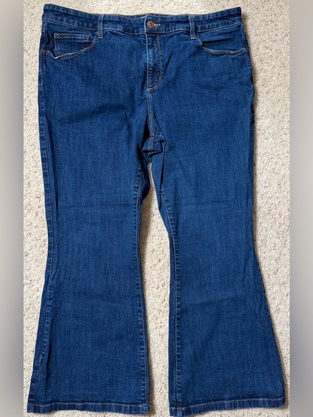 Ava & Viv High Rise Flare Jeans Size 20 Dark Wash Stretch Denim